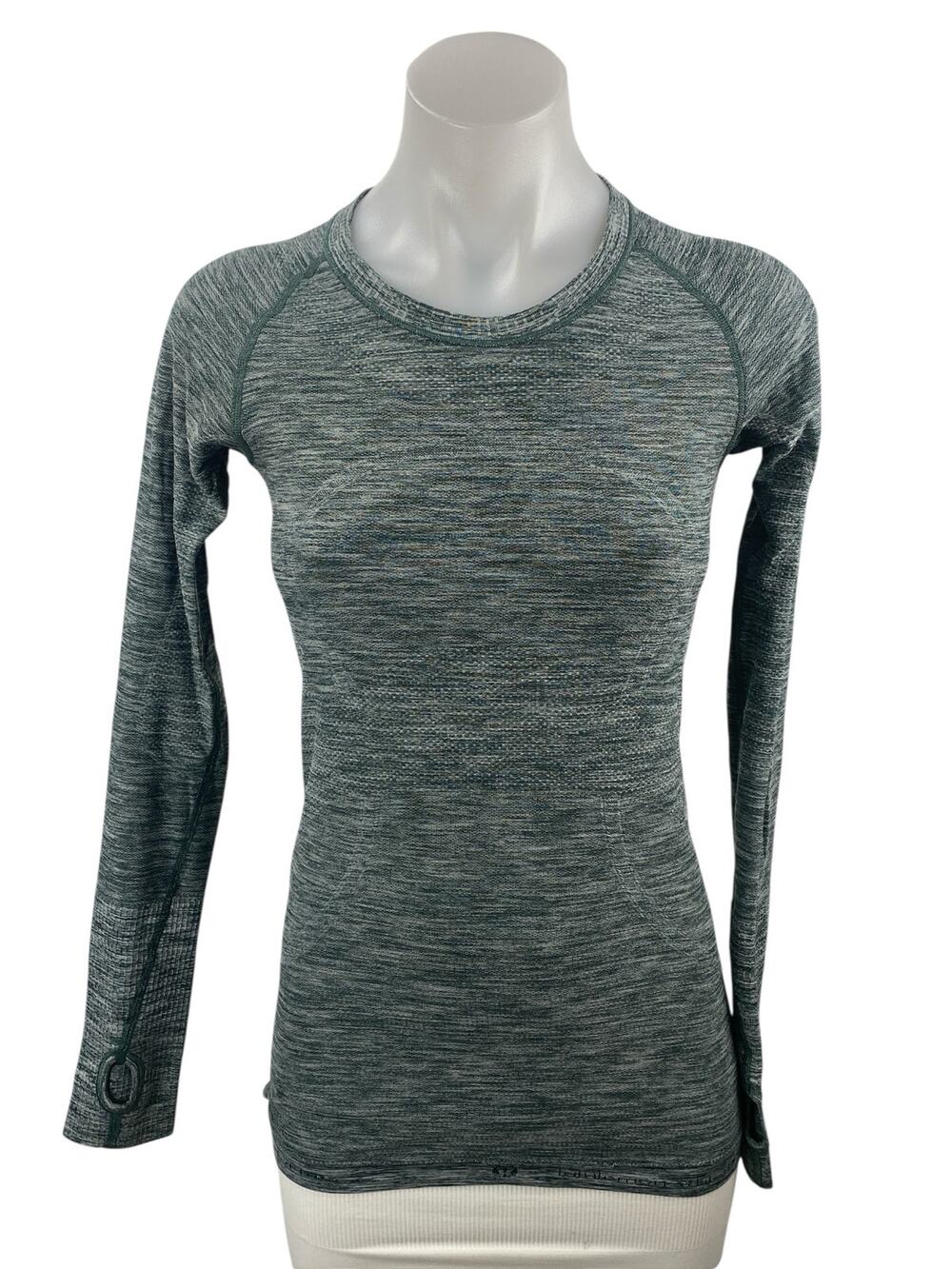 Lululemon Women Gray Heather Long Sleeve Yoga Workout Athletic T Shirt Tee Top 4